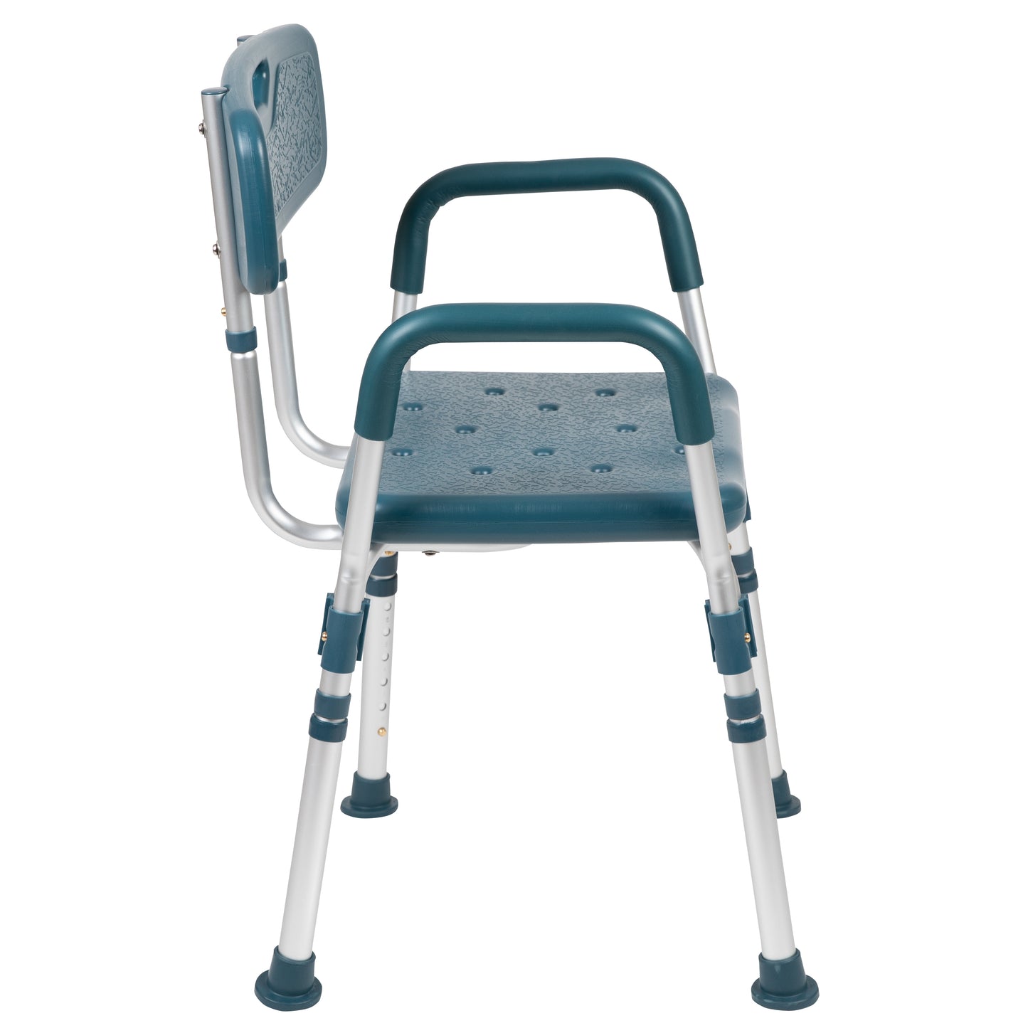 HERCULES Series 300 Lb. Capacity Adjustable Navy Bath & Shower Chair with Quick Release Back & Arms Navy