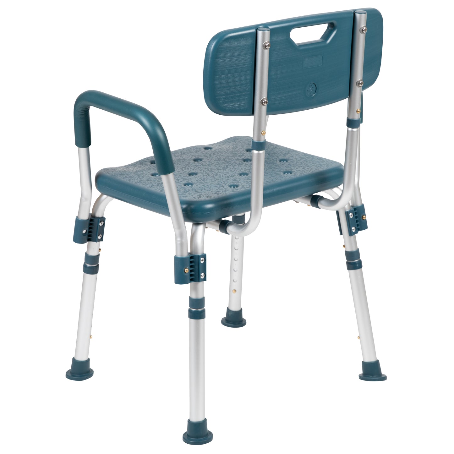 HERCULES Series 300 Lb. Capacity Adjustable Navy Bath & Shower Chair with Quick Release Back & Arms Navy