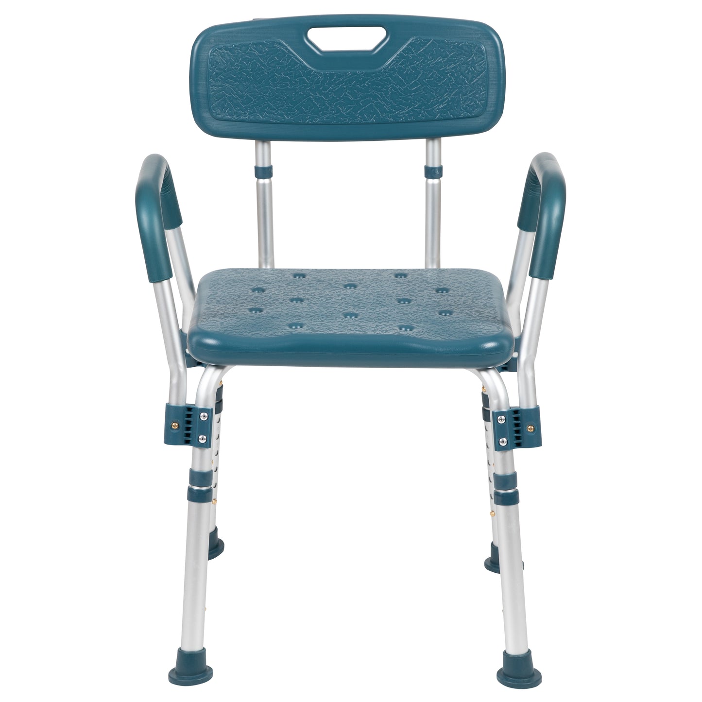 HERCULES Series 300 Lb. Capacity Adjustable Navy Bath & Shower Chair with Quick Release Back & Arms Navy