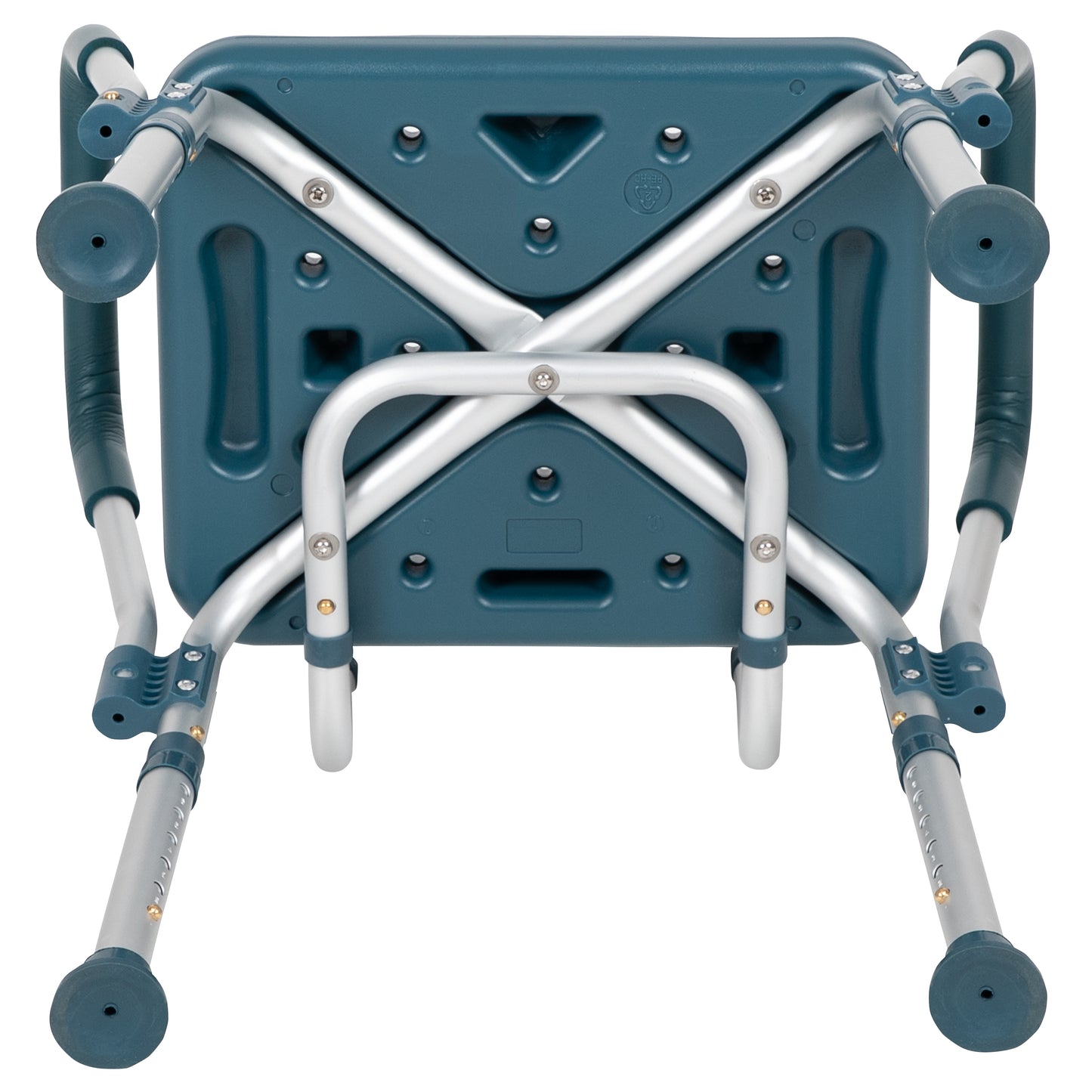 HERCULES Series 300 Lb. Capacity Adjustable Navy Bath & Shower Chair with Quick Release Back & Arms Navy