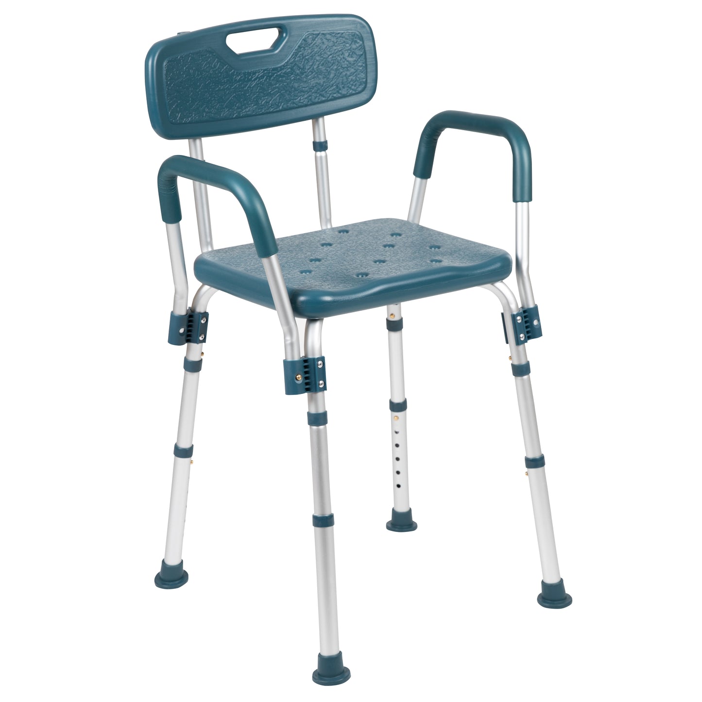 HERCULES Series 300 Lb. Capacity Adjustable Navy Bath & Shower Chair with Quick Release Back & Arms Navy