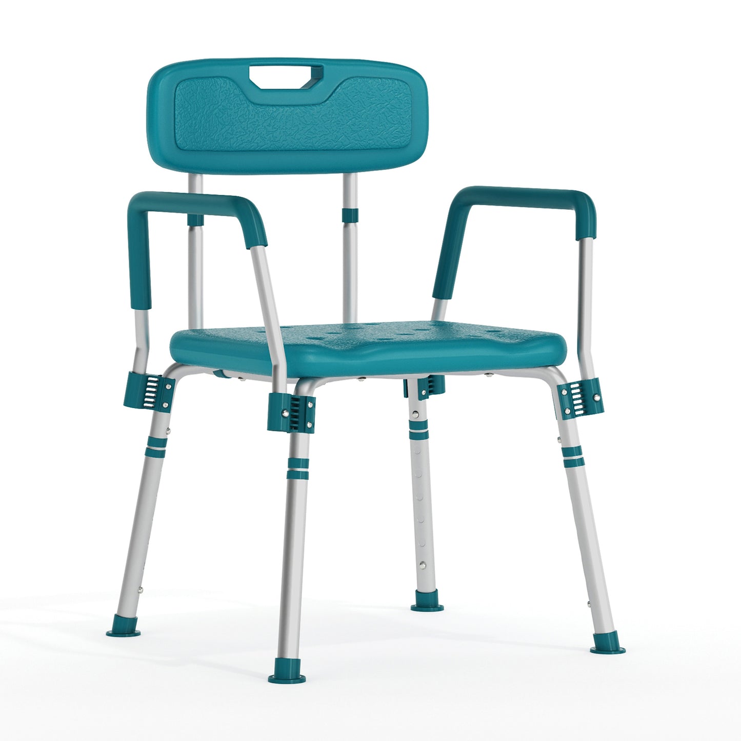 HERCULES Series 300 Lb. Capacity Adjustable Teal Bath & Shower Chair with Quick Release Back & Arms Teal