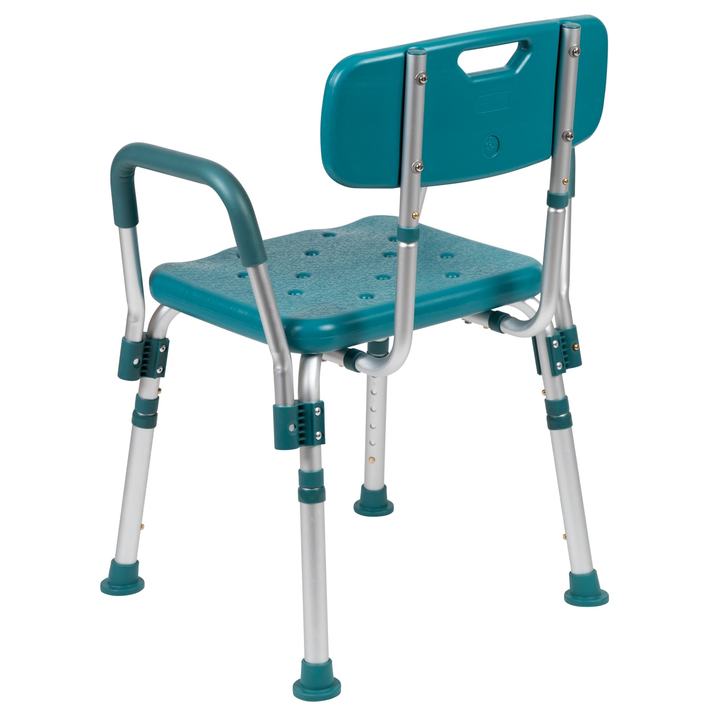 HERCULES Series 300 Lb. Capacity Adjustable Teal Bath & Shower Chair with Quick Release Back & Arms Teal
