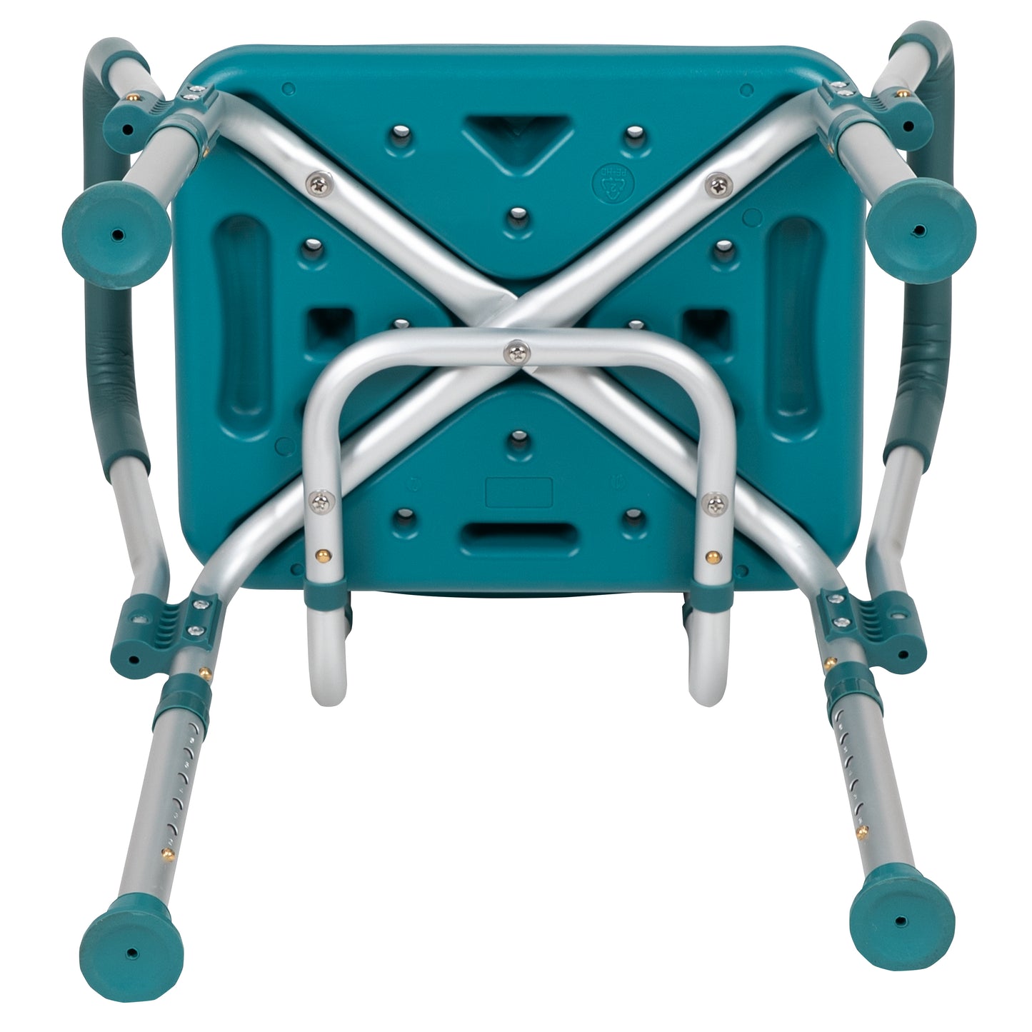 HERCULES Series 300 Lb. Capacity Adjustable Teal Bath & Shower Chair with Quick Release Back & Arms Teal