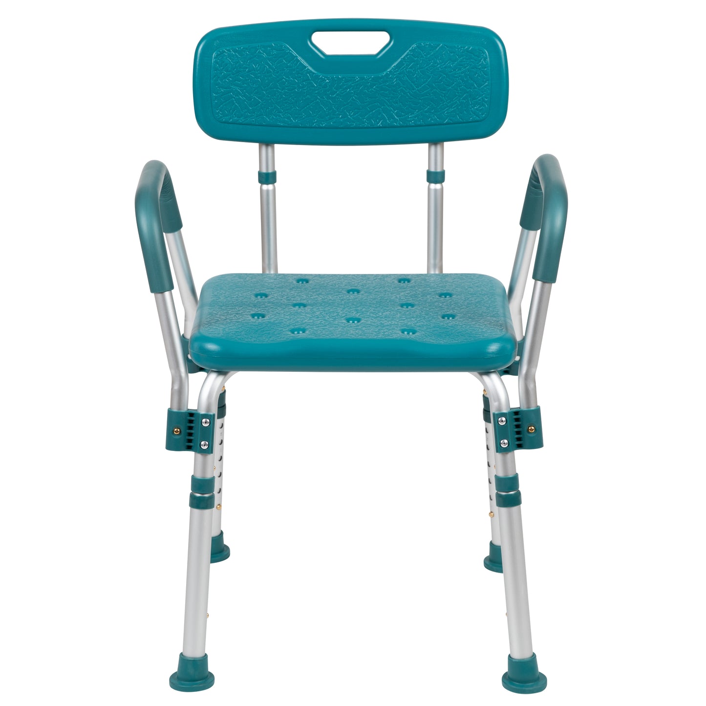 HERCULES Series 300 Lb. Capacity Adjustable Teal Bath & Shower Chair with Quick Release Back & Arms Teal