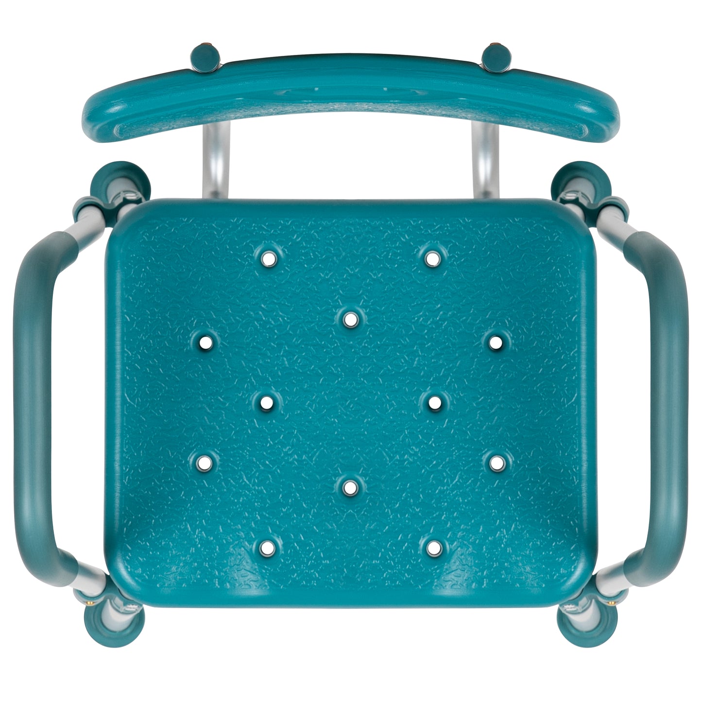 HERCULES Series 300 Lb. Capacity Adjustable Teal Bath & Shower Chair with Quick Release Back & Arms Teal