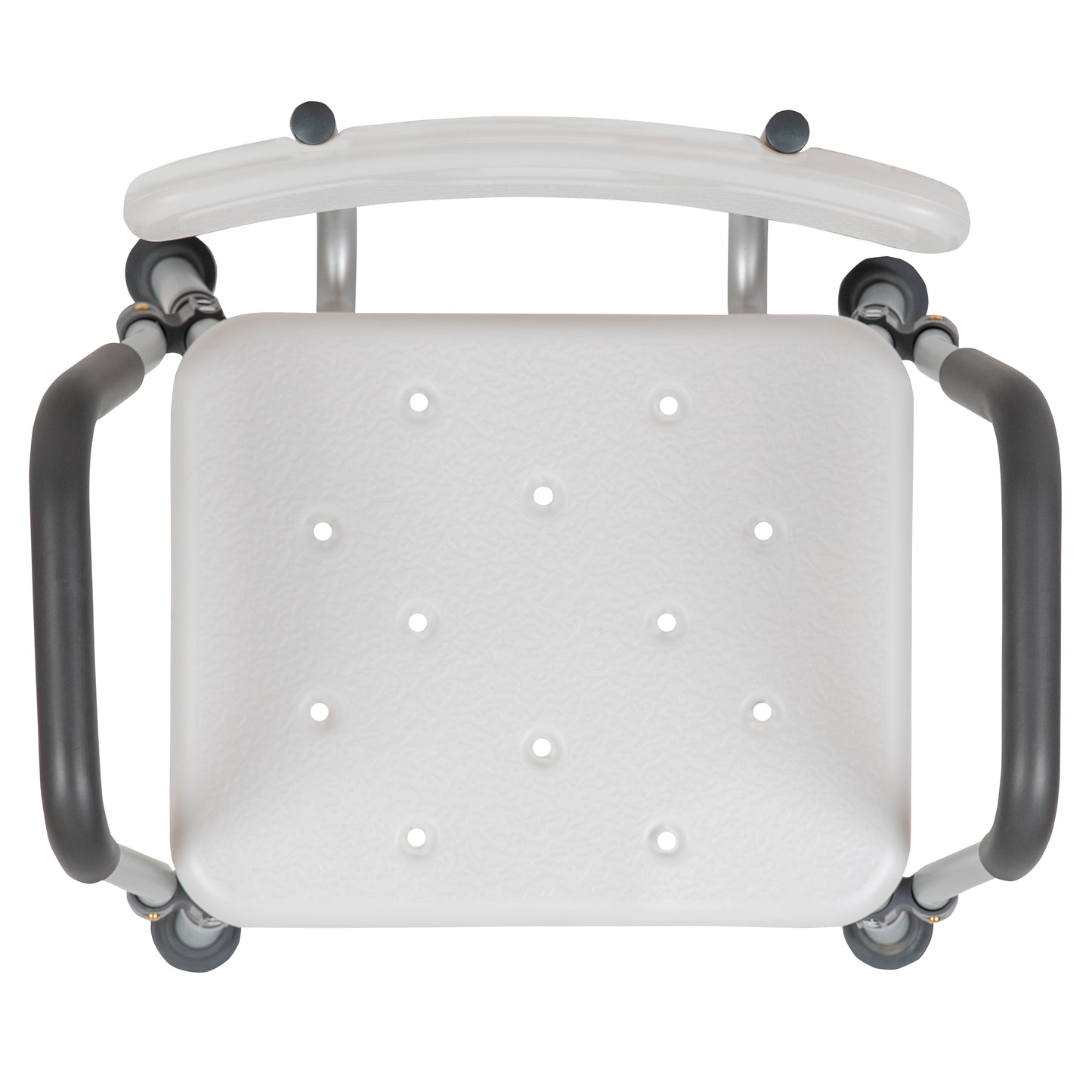 HERCULES Series 300 Lb. Capacity Adjustable White Bath & Shower Chair with Quick Release Back & Arms White DC-HY3523L-WH-GG