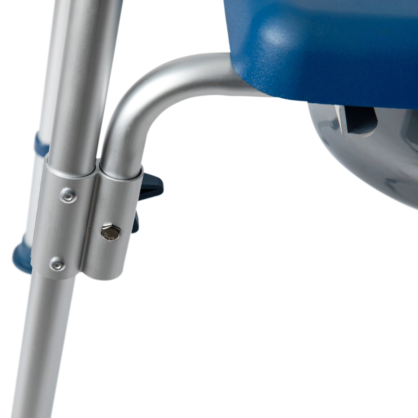 Hercules Blue Shower Commode Chair with Safety Rail, Height Adjustable Frame, Padded Seat & Armrests, Commode Pail with Lid, Fits Most Toilets Blue