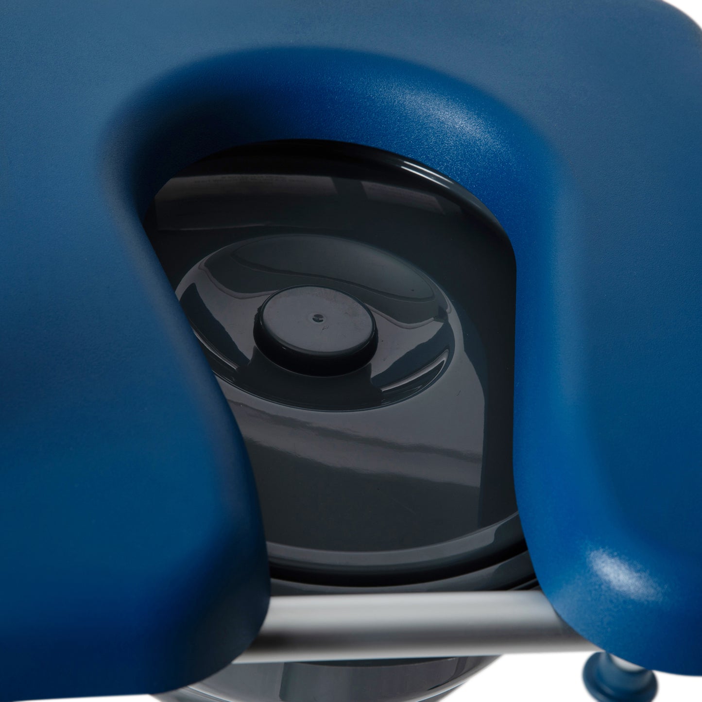 Hercules Blue Shower Commode Chair with Safety Rail, Height Adjustable Frame, Padded Seat & Armrests, Commode Pail with Lid, Fits Most Toilets Blue