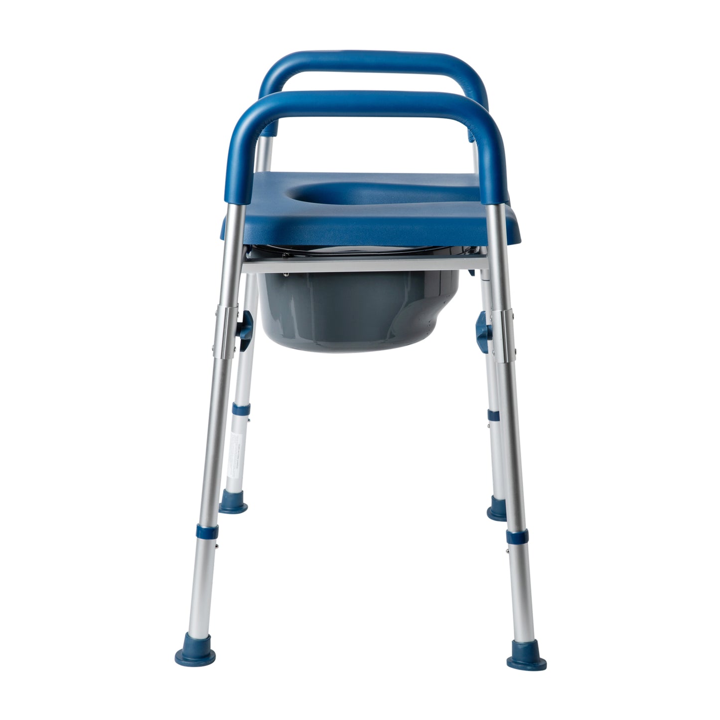 Hercules Blue Shower Commode Chair with Safety Rail, Height Adjustable Frame, Padded Seat & Armrests, Commode Pail with Lid, Fits Most Toilets Blue