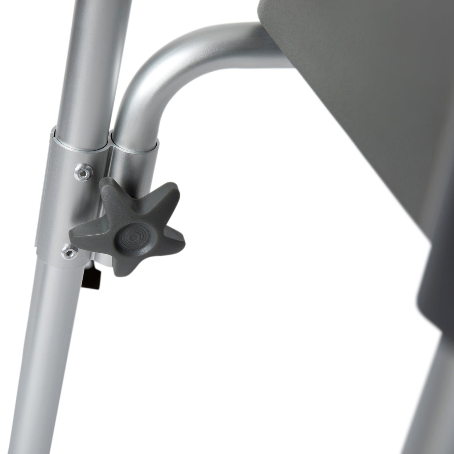 Hercules Gray Shower Commode Chair with Safety Rail, Height Adjustable Frame, Padded Seat & Armrests, Commode Pail with Lid, Fits Most Toilets Gray