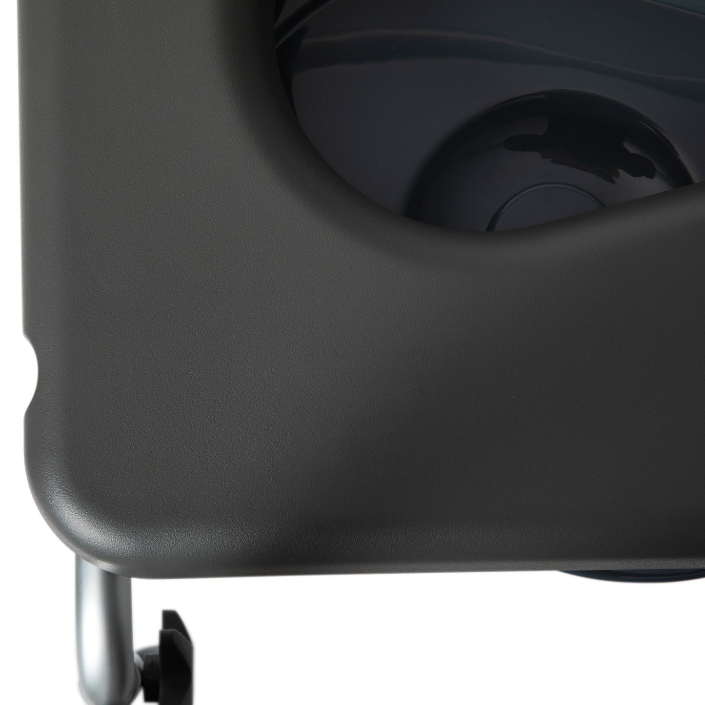 Hercules Gray Shower Commode Chair with Safety Rail, Height Adjustable Frame, Padded Seat & Armrests, Commode Pail with Lid, Fits Most Toilets Gray