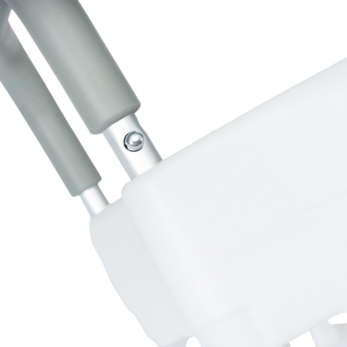 HERCULES White Elevated Toilet Seat with Height Adjustable Padded Arms and Locking Safety Mechanism White