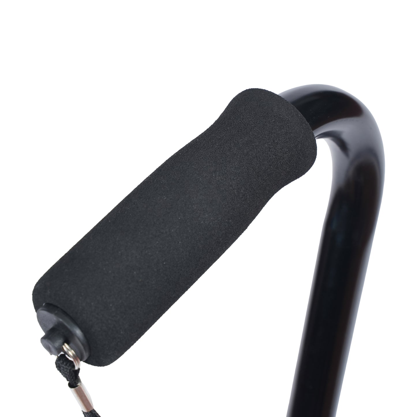 HERCULES Adjustable Quad Cane with Comfort Grip Foam Padded Handle, Large 4-Pronged Base for Stability, and Left or Right Handed Use in Black Black