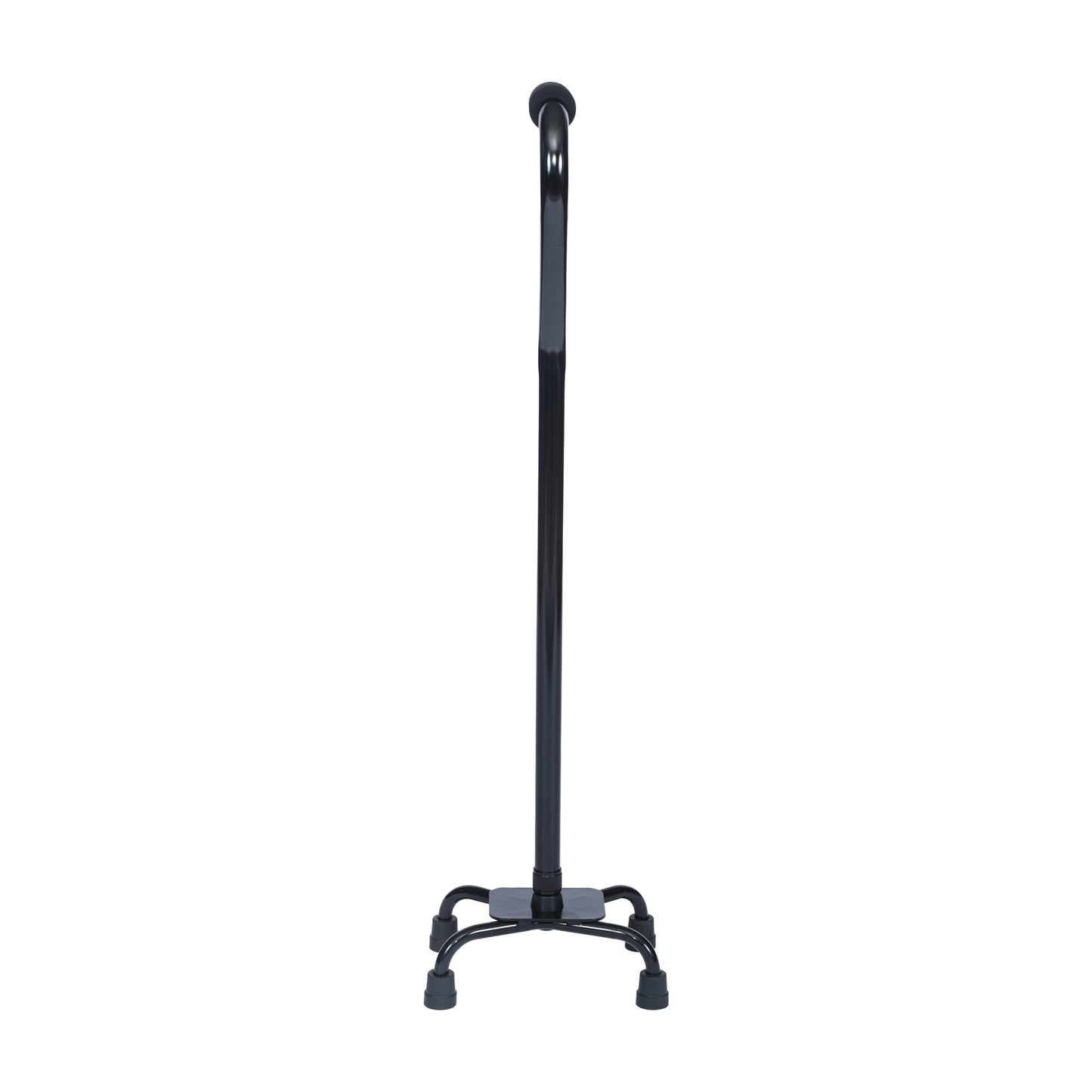 HERCULES Adjustable Quad Cane with Comfort Grip Foam Padded Handle, Large 4-Pronged Base for Stability, and Left or Right Handed Use in Black Black