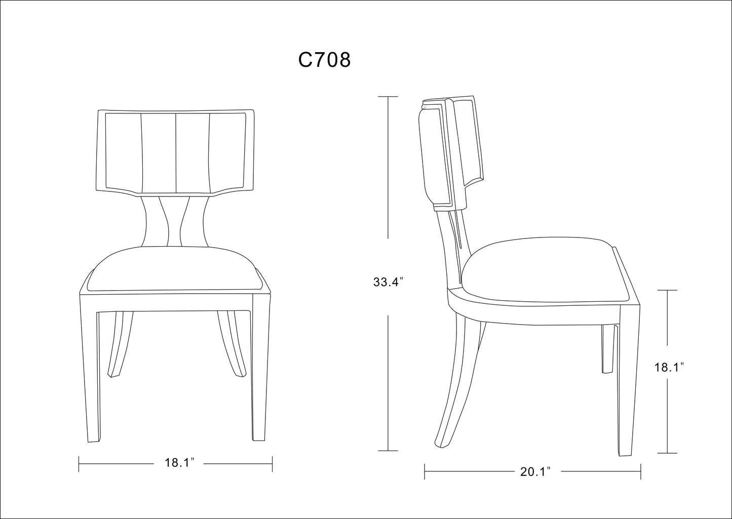 Pulitzer Traditional Wood Vegan Leather Dining Chair in Silver - Set of 2 DC001-SV