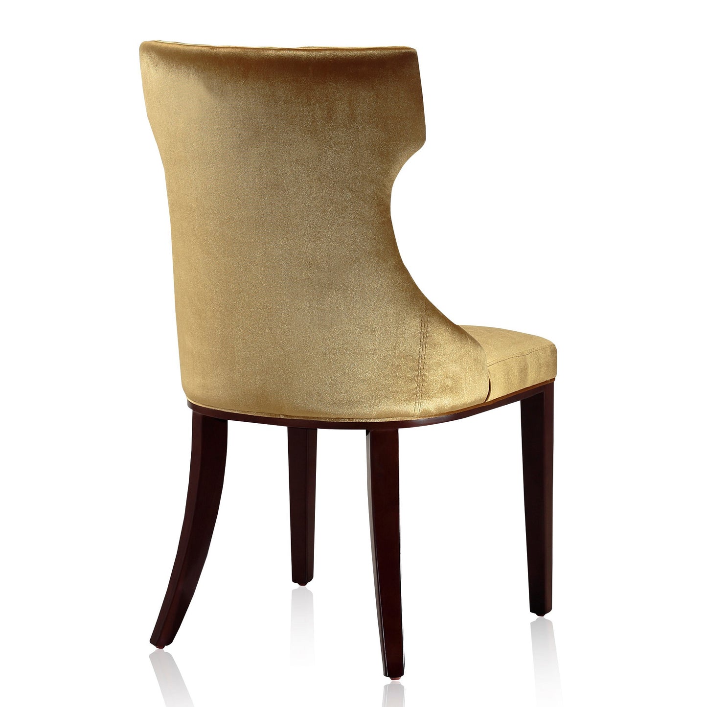 Reine Traditional Wood Upholstered Dining Chair in Antique Gold - Set of 2 DC007-AG