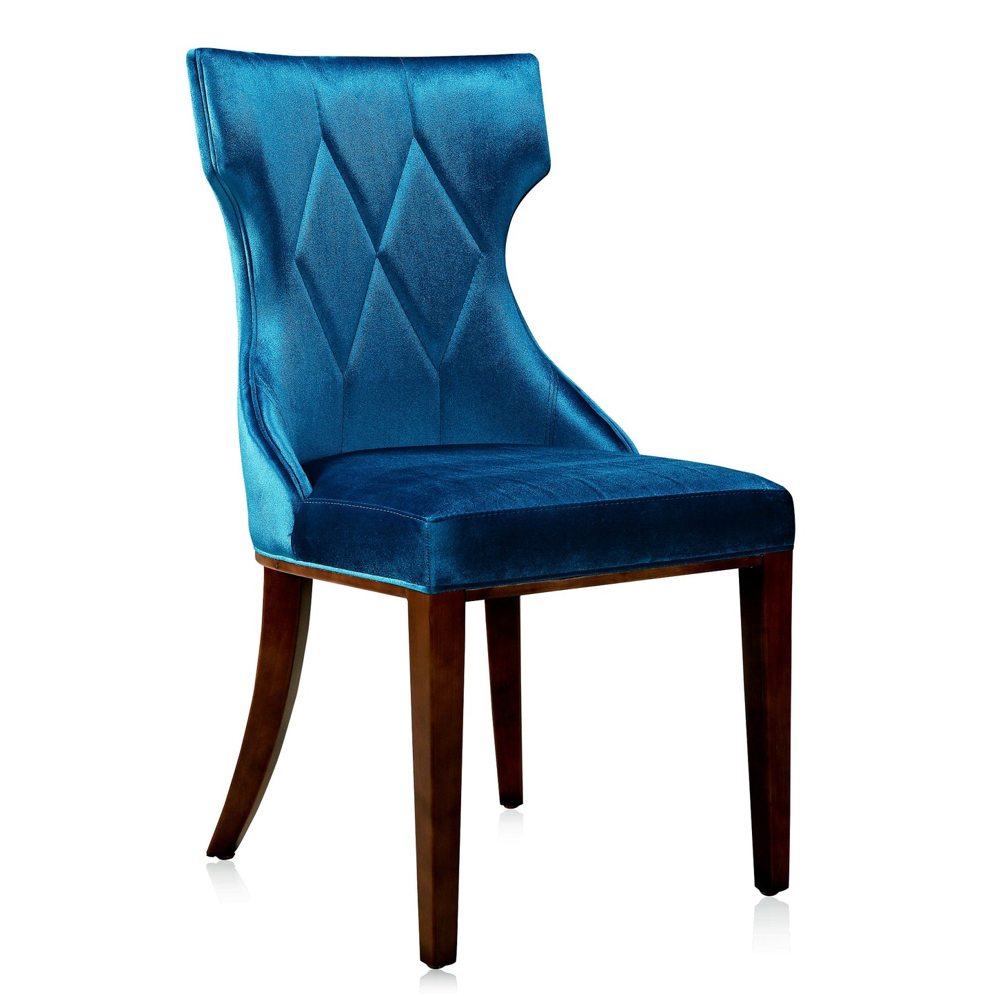 Reine Traditional Wood Upholstered Dining Chair in Cobalt Blue - Set of 2 DC007-CB