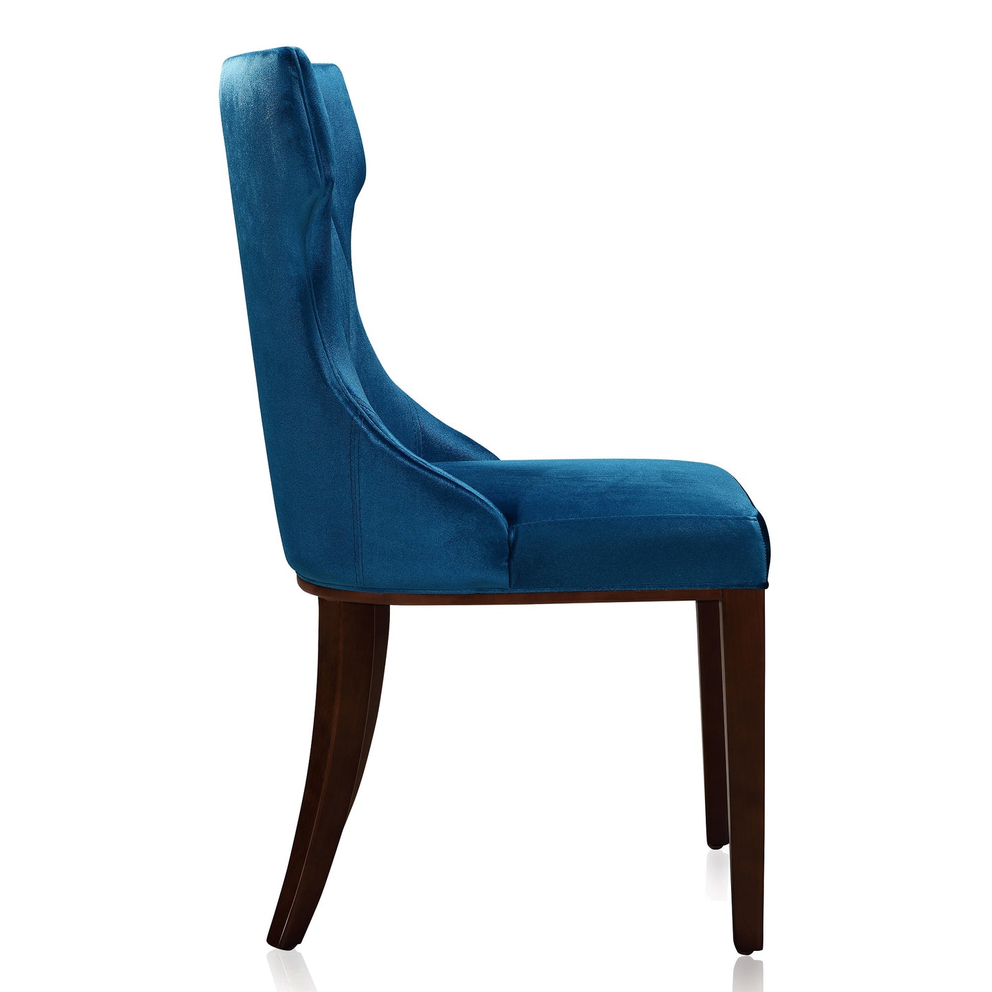 Reine Traditional Wood Upholstered Dining Chair in Cobalt Blue - Set of 2 DC007-CB