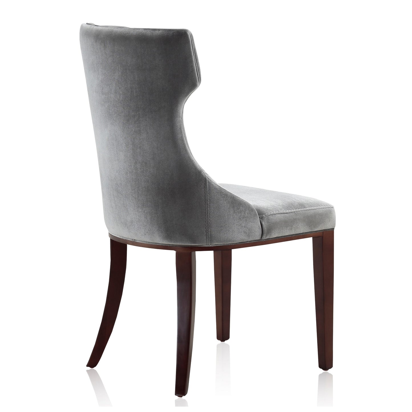 Reine Traditional Wood Upholstered Dining Chair in Gray - Set of 2 DC007-GY
