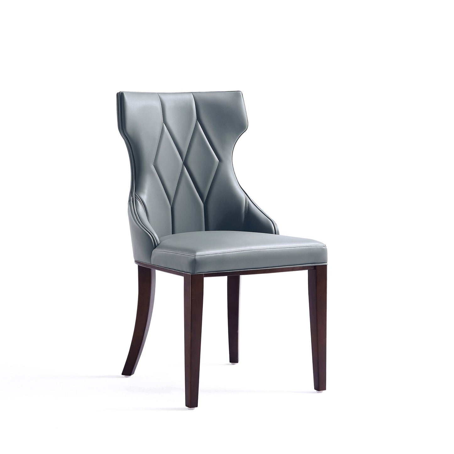 Manhattan Comfort Reine Faux Leather Dining Chair in Pebble Grey (Set of 2) DC007-PE