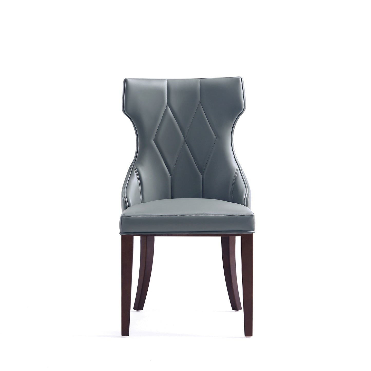Manhattan Comfort Reine Faux Leather Dining Chair in Pebble Grey (Set of 2) DC007-PE