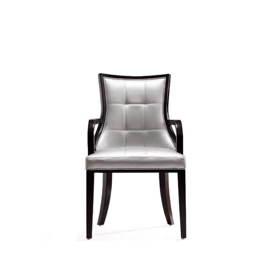 Fifth Avenue Traditional Wood Upholstered Dining Chair in Silver DC008AR-SV
