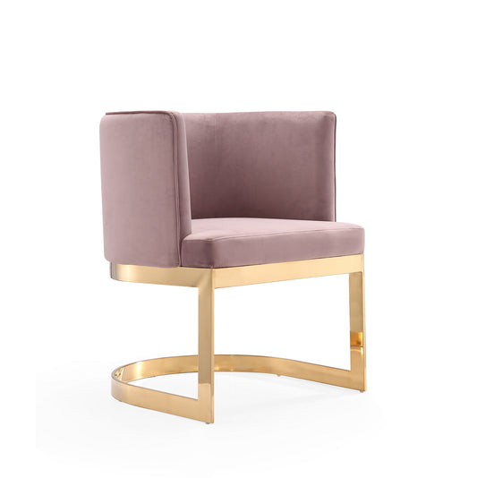 Aura Modern Metal Velvet Dining Chair in Blush DC026-BH