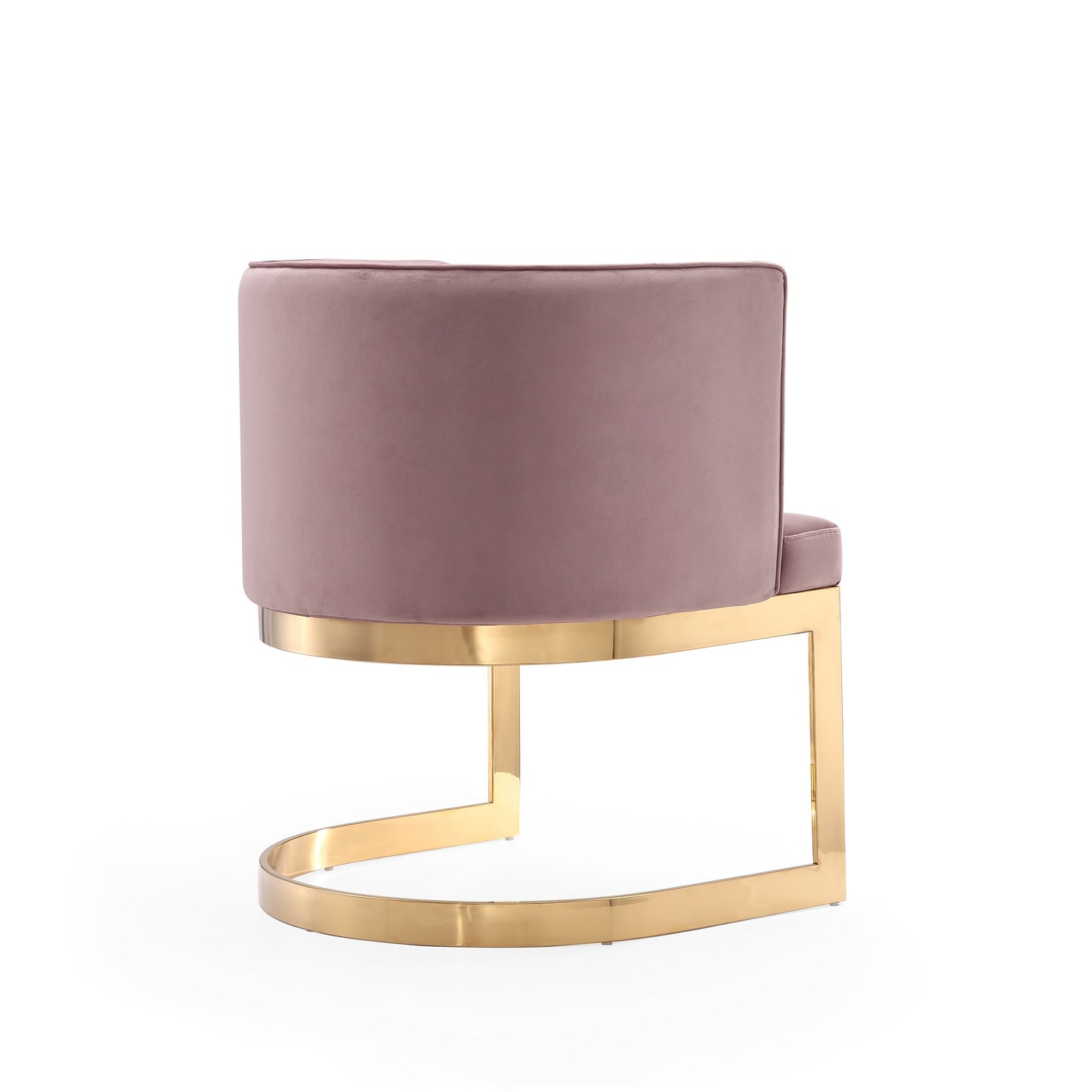 Manhattan Comfort Aura Blush and Polished Brass Velvet Dining Chair DC026-BH