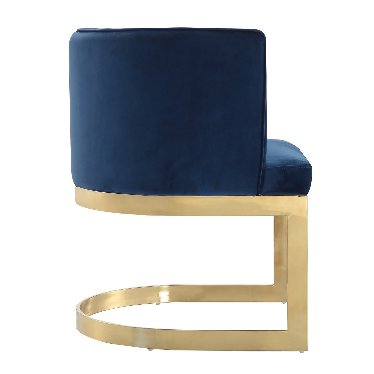 Aura Modern Metal Velvet Dining Chair in Royal Blue DC026-BL