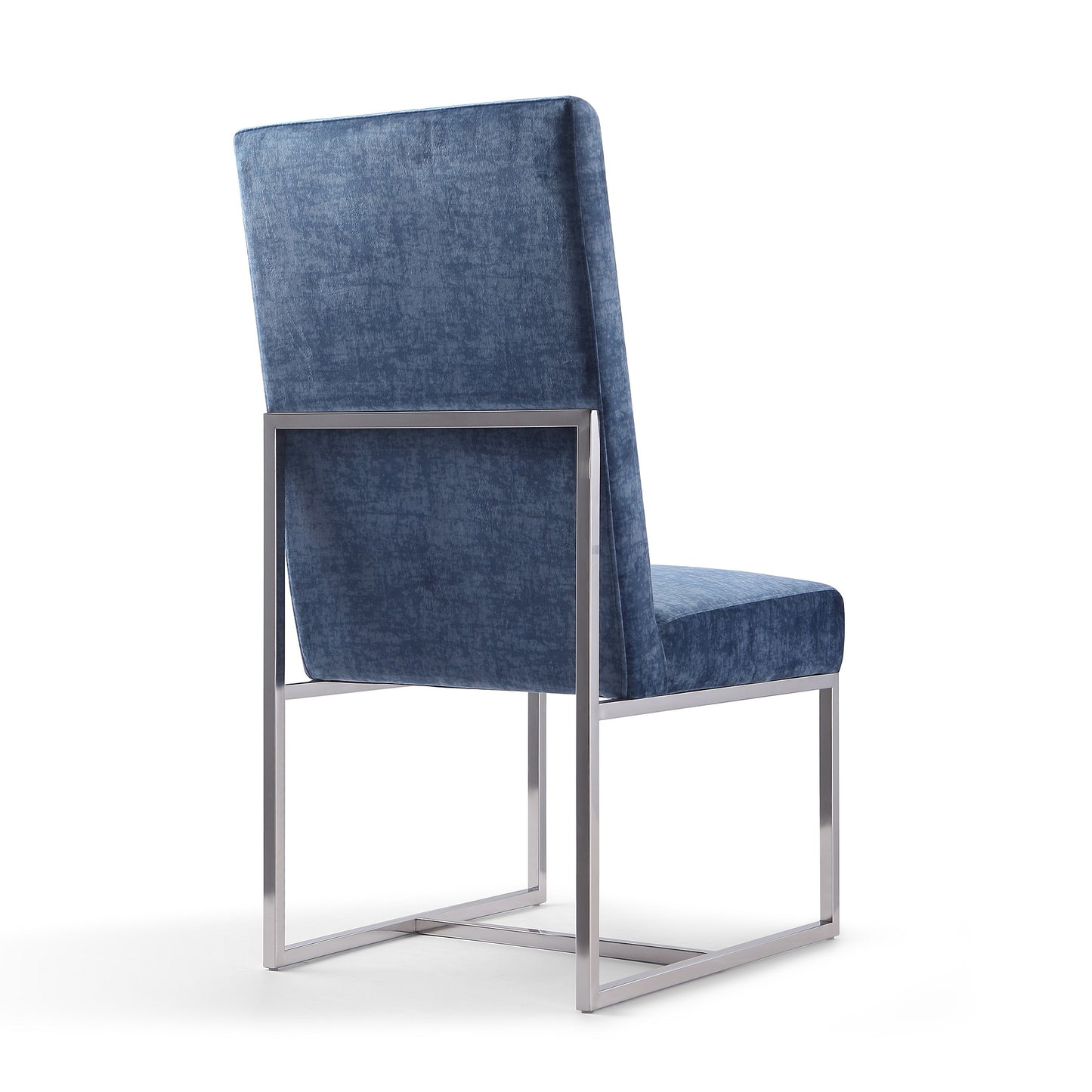 Element Modern Metal Velvet Dining Chair in Blue DC030-BL