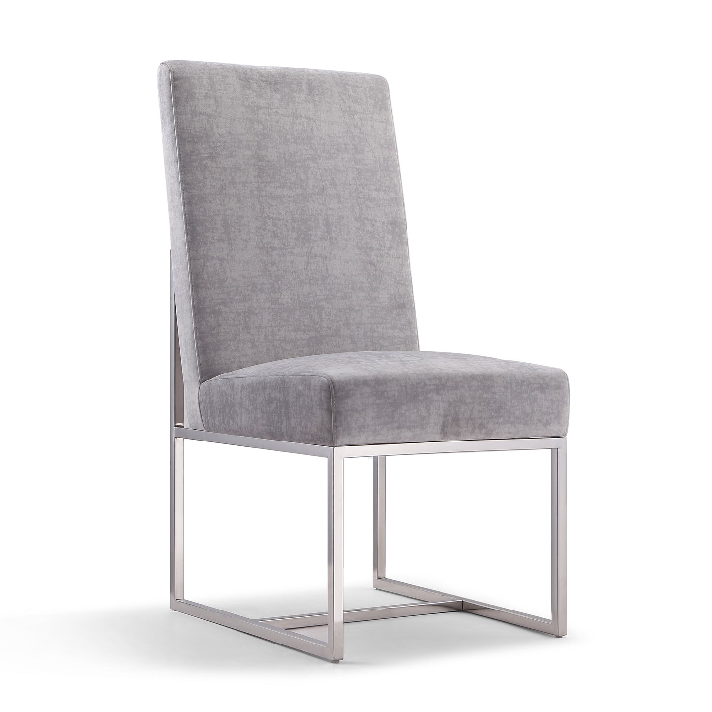 Element Modern Metal Velvet Dining Chair in Gray DC030-GY