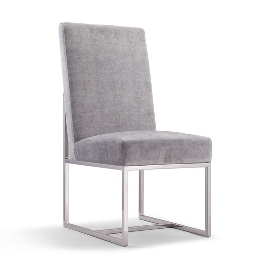 Element Modern Metal Velvet Dining Chair in Gray DC030-GY