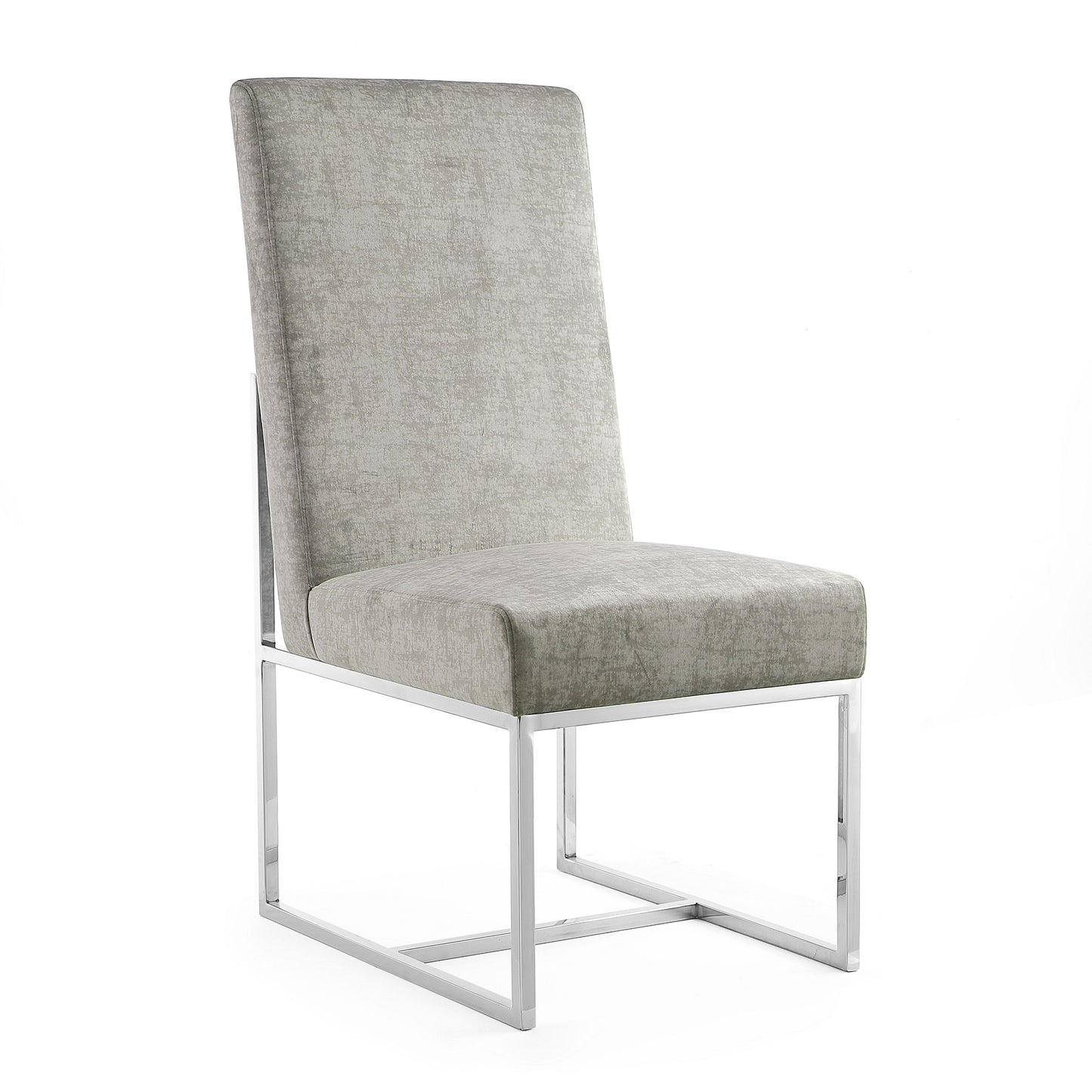 Element Modern Metal Velvet Dining Chair in Steel DC030-ST