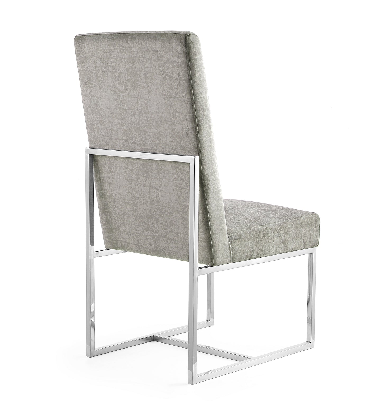 Element Modern Metal Velvet Dining Chair in Steel DC030-ST