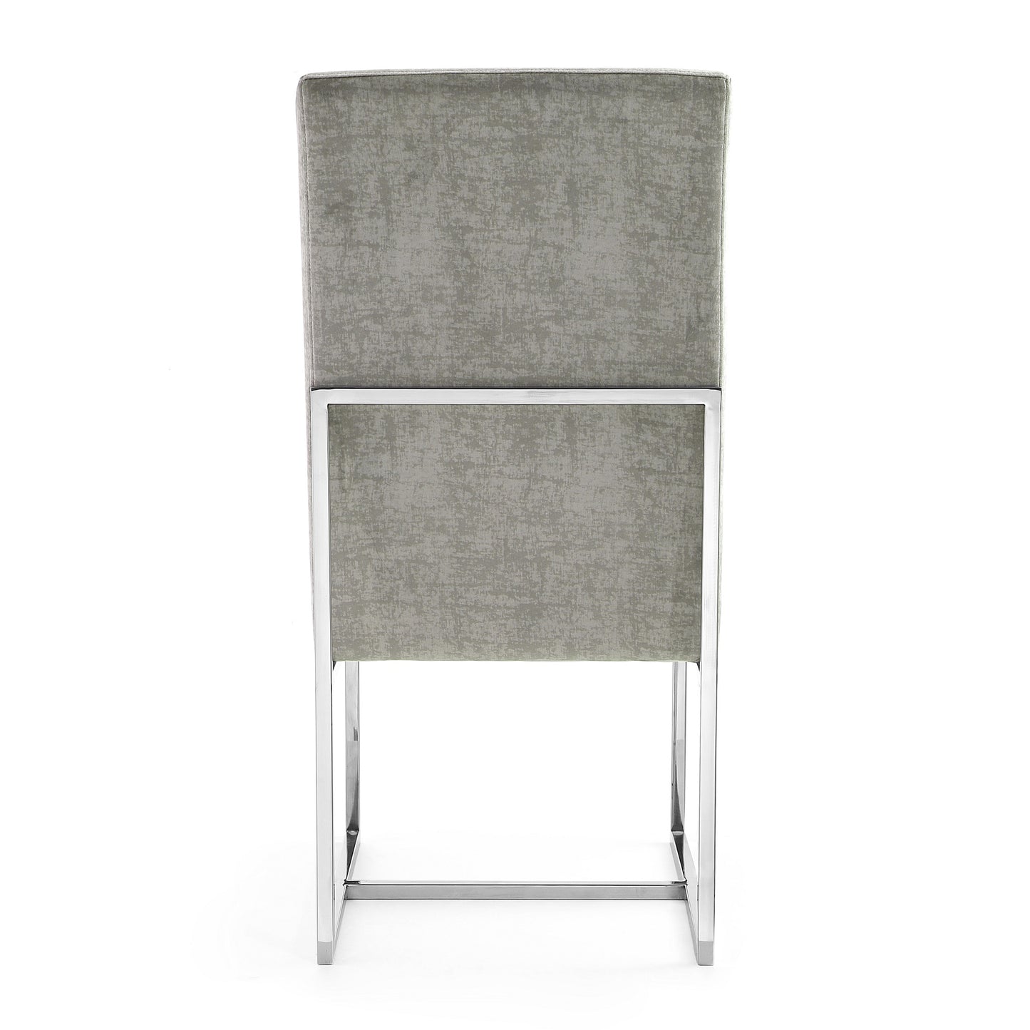 Element Modern Metal Velvet Dining Chair in Steel DC030-ST