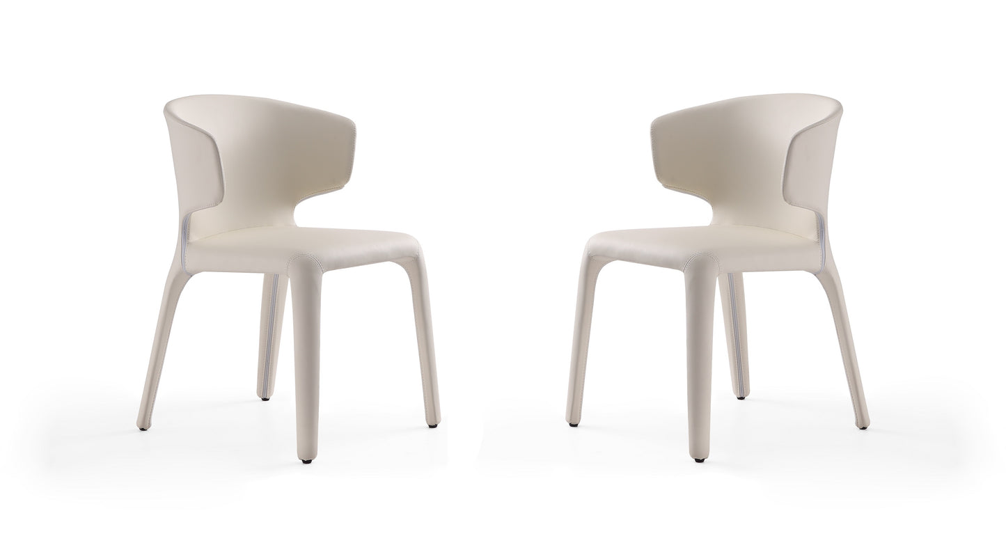 Manhattan Comfort Conrad Cream Faux Leather Dining Chair (Set of 2) DC031-CR