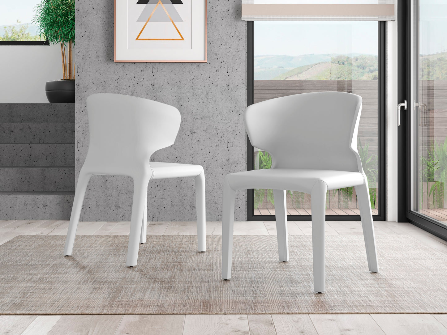 Manhattan Comfort Conrad Cream Faux Leather Dining Chair (Set of 2) DC031-CR