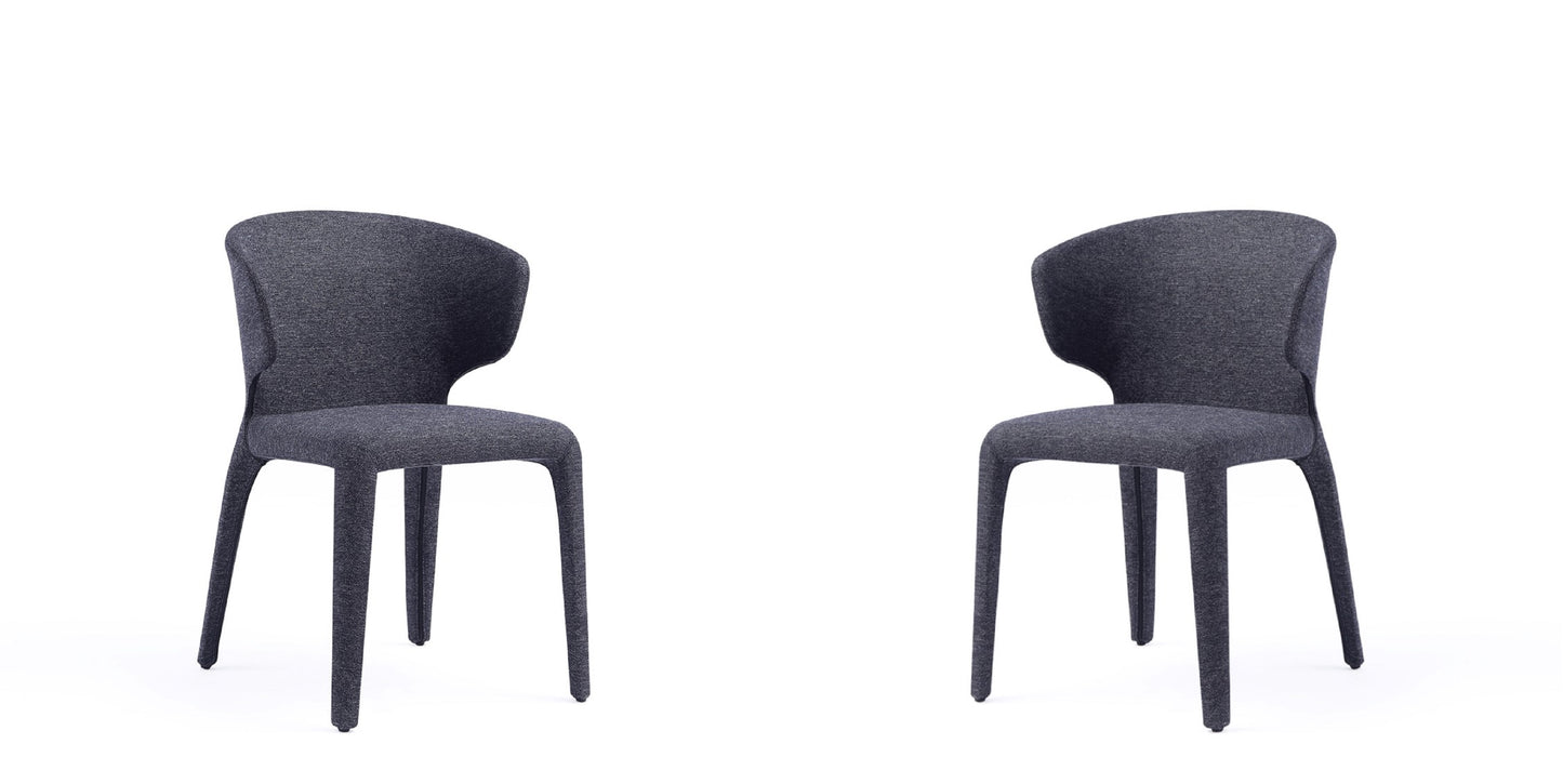 Conrad Mid-Century Modern Upholstered Dining Chair in Black - Set of 2 DC031-WBK