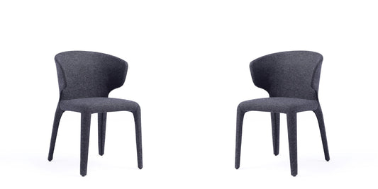 Conrad Mid-Century Modern Upholstered Dining Chair in Black - Set of 2 DC031-WBK
