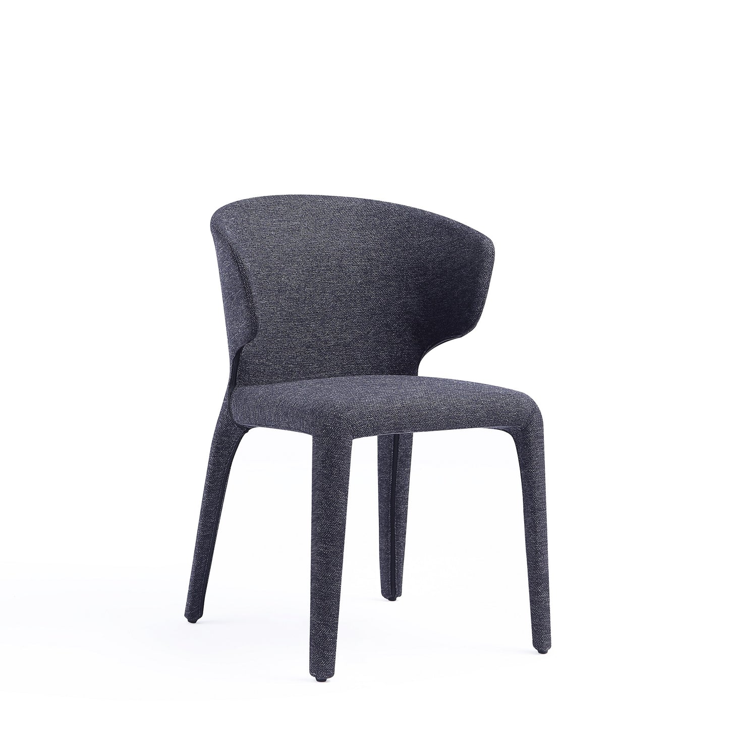 Conrad Mid-Century Modern Upholstered Dining Chair in Black - Set of 2 DC031-WBK