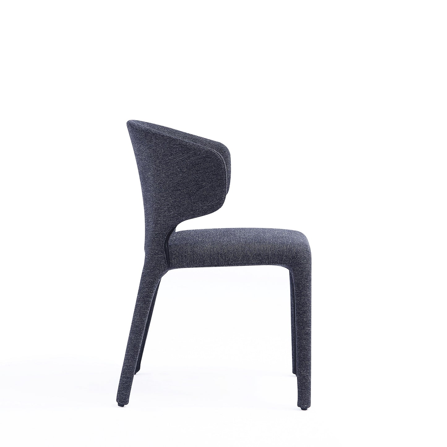 Conrad Mid-Century Modern Upholstered Dining Chair in Black - Set of 2 DC031-WBK