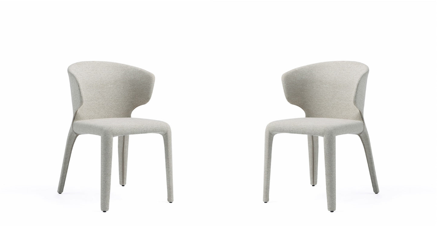 Manhattan Comfort Conrad Modern Woven Tweed Dining Chair in Wheat (Set of 2) DC031-WWT