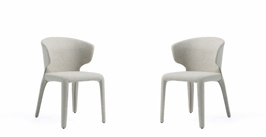 Manhattan Comfort Conrad Modern Woven Tweed Dining Chair in Wheat (Set of 2) DC031-WWT