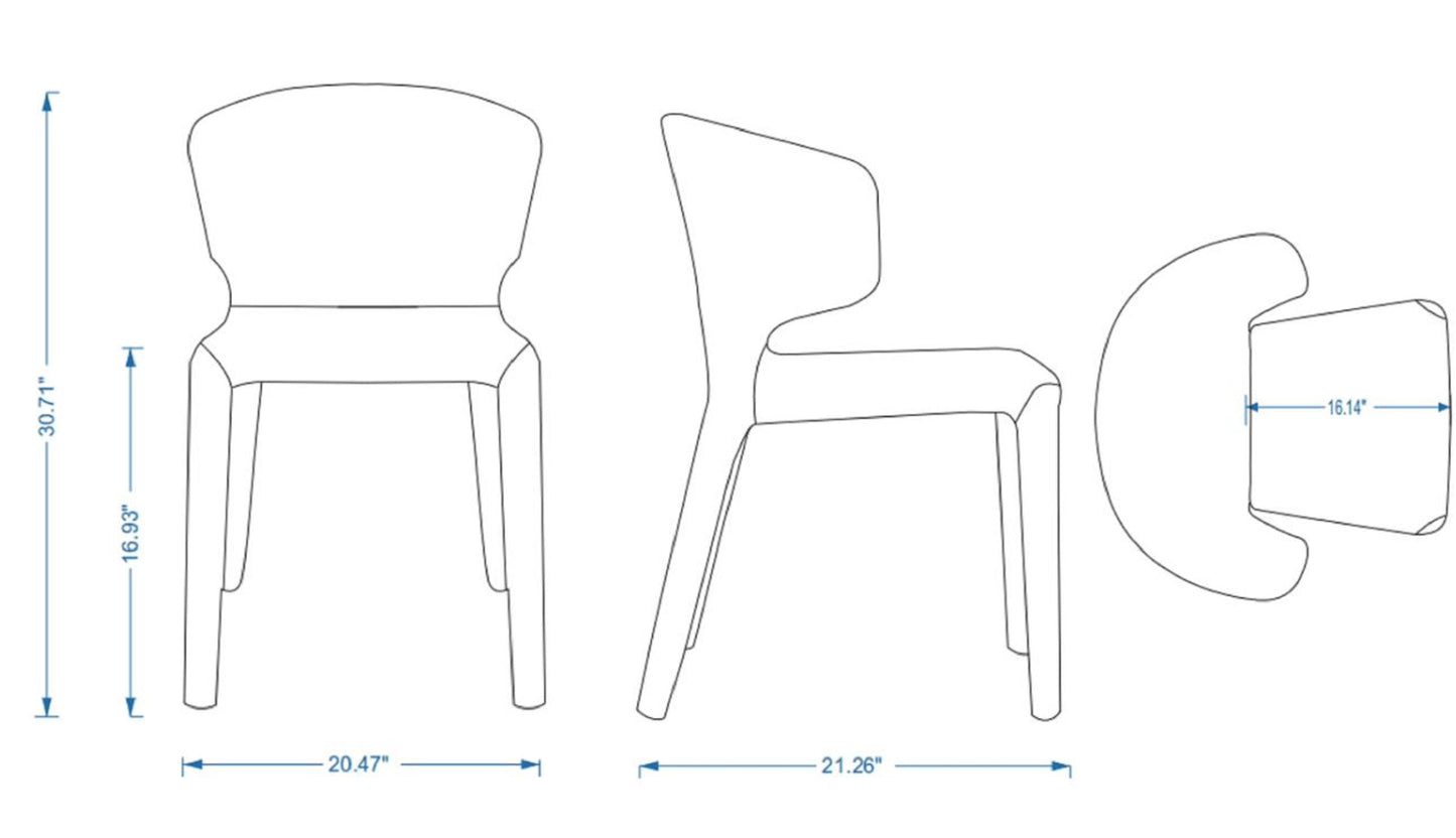 Manhattan Comfort Conrad Modern Woven Tweed Dining Chair in Wheat (Set of 2) DC031-WWT