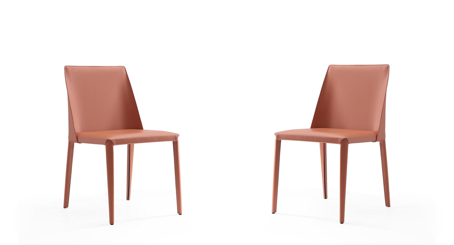 Paris Modern Vegan Leather Dining Chair in Clay - Set of 2 DC032-CY