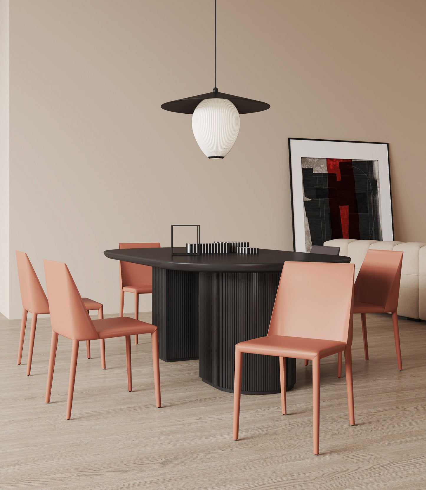 Paris Modern Vegan Leather Dining Chair in Clay - Set of 2 DC032-CY