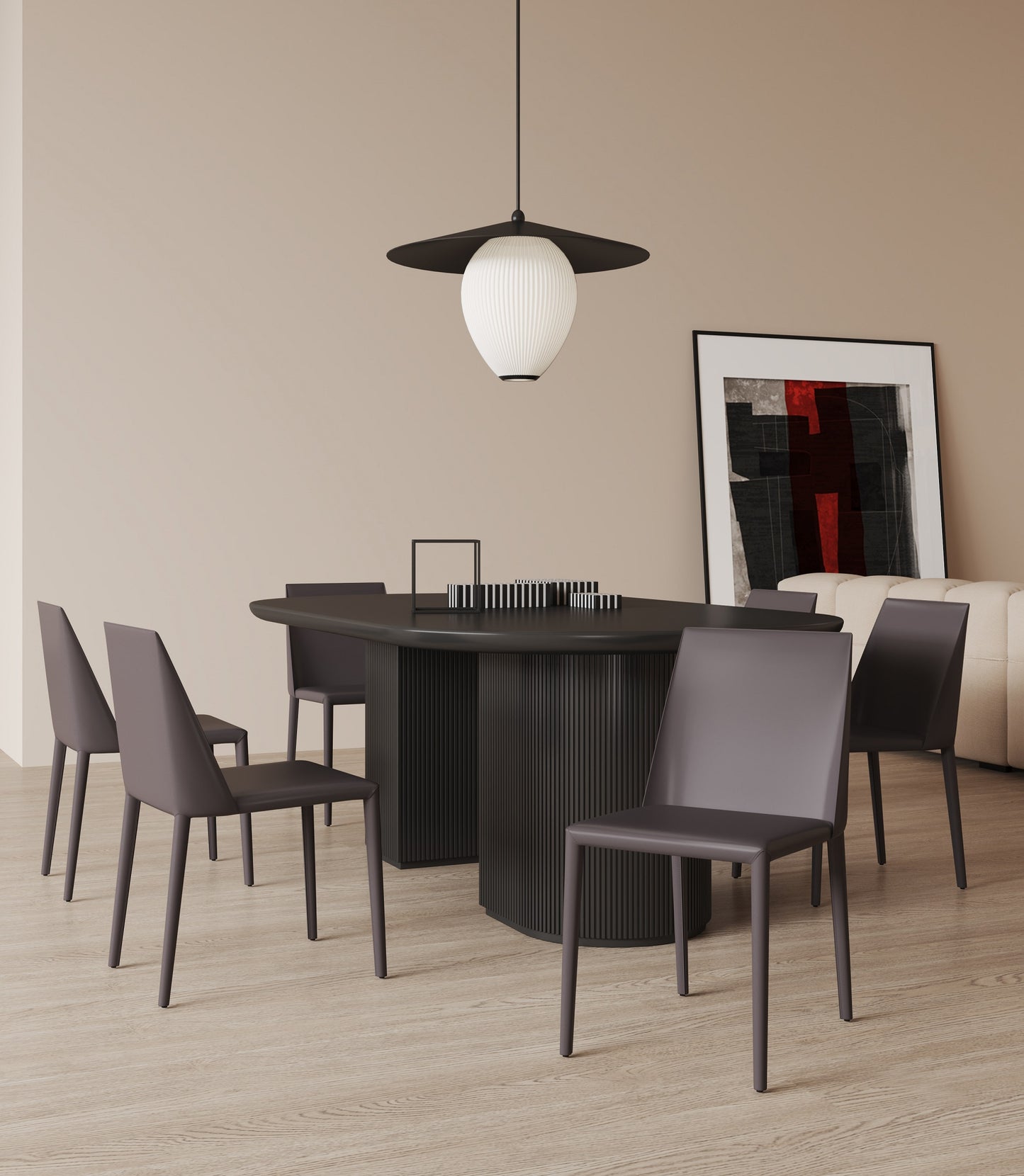 Paris Modern Vegan Leather Dining Chair in Gray - Set of 2 DC032-GY