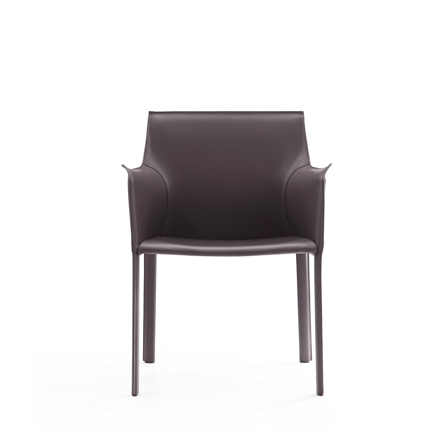 Manhattan Comfort Paris Grey Saddle Leather Armchair DC034-GY