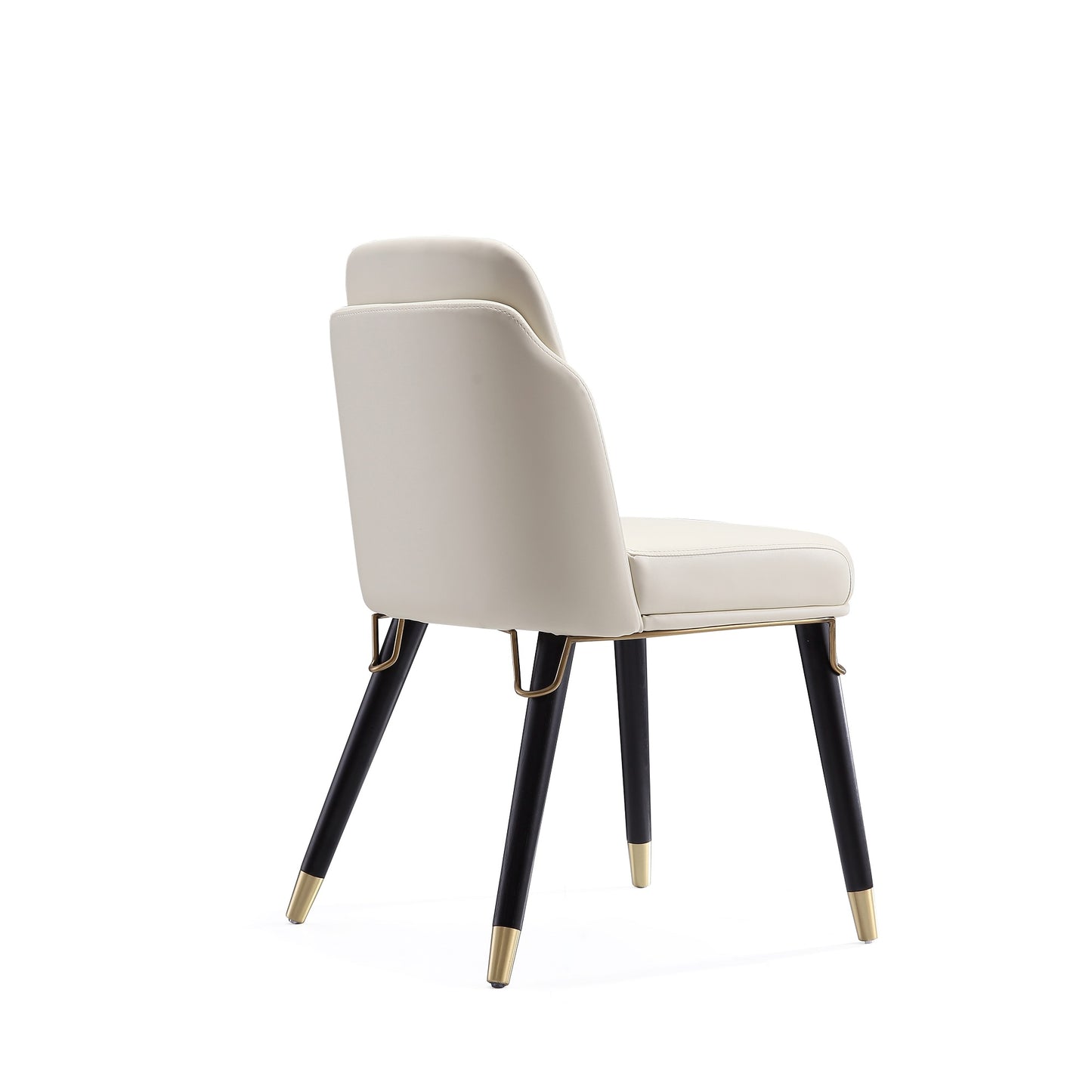 Manhattan Comfort Estelle Cream and Black Faux Leather Dining Chair DC042-CR
